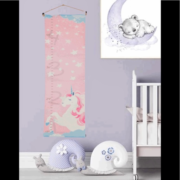 CANVAS UNICORN GROWTH CHART HANGING NWT - Picture 1 of 14